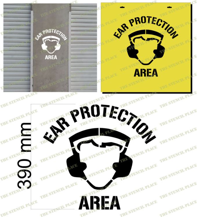 "EAR PROTECTION AREA" Stencil - 1.5mm.