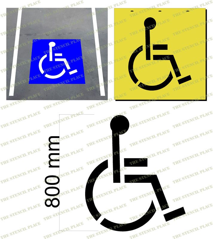 800mm DISABLED PARKING STENCIL - 1.5mm