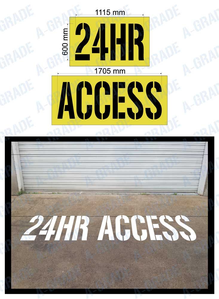 600mm '24HR ACCESS' STENCIL - 1.5mm