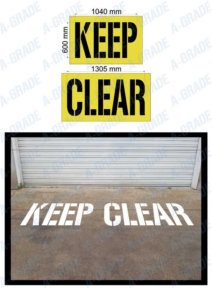 600mm 'KEEP CLEAR' STENCIL - 1.5mm