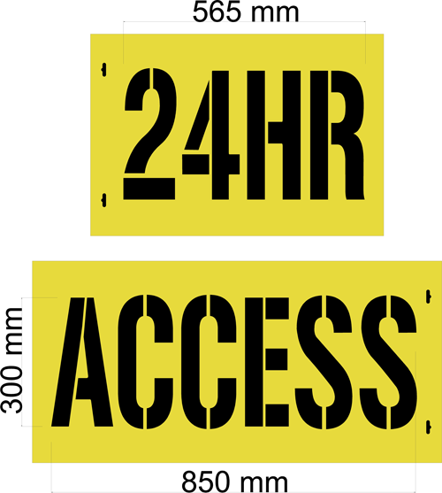 300mm '24HR ACCESS' STENCIL - 1.5mm