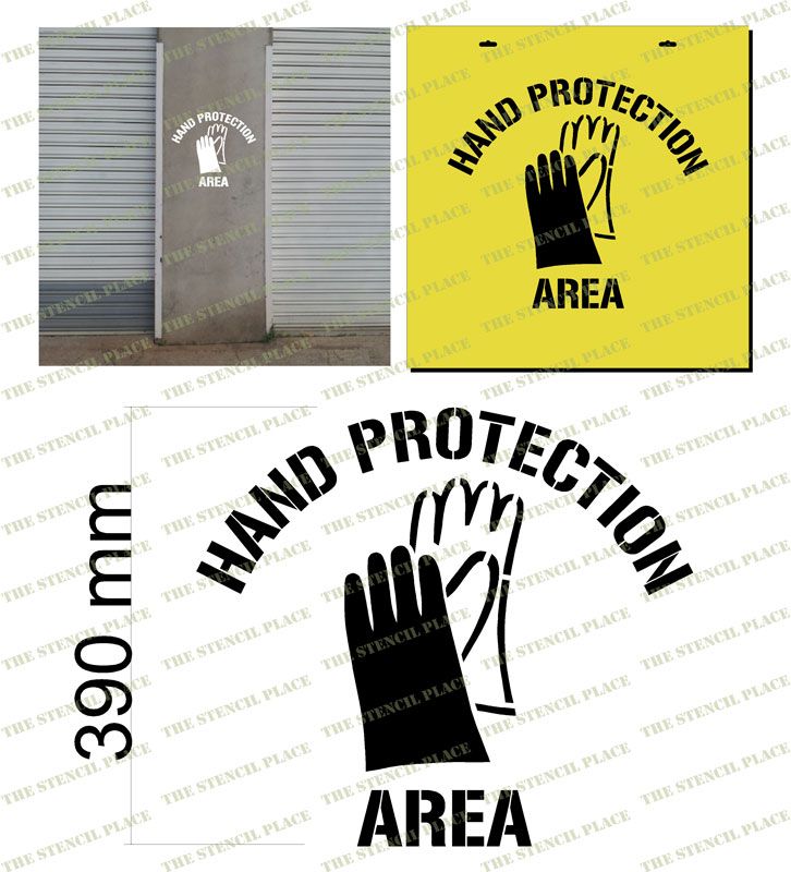 "HAND PROTECTION AREA" - 1.5mm