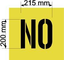 200mm 'NO' STENCIL - 1.5mm Polypropylene