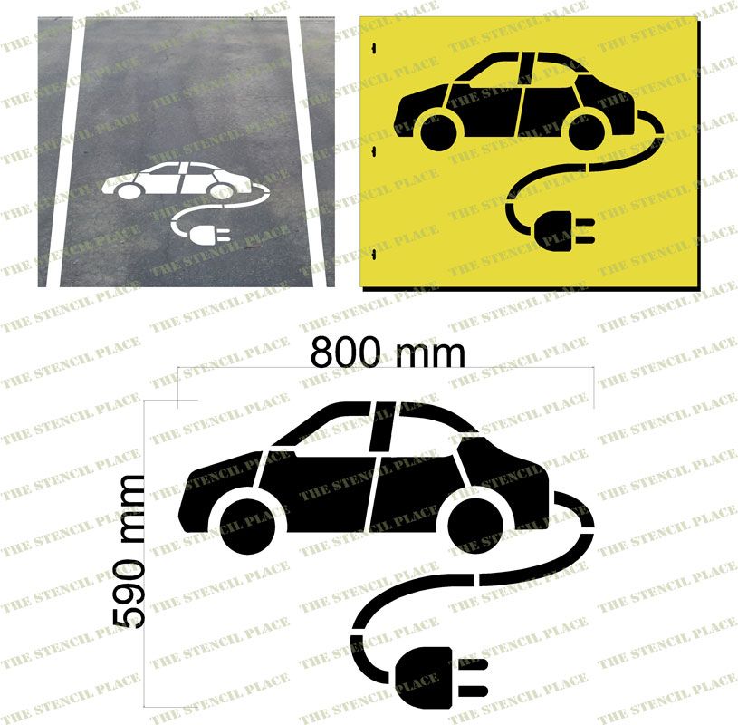 ALTERNATIVE ELECTRIC CAR CHARGING STENCIL - 1.5mm