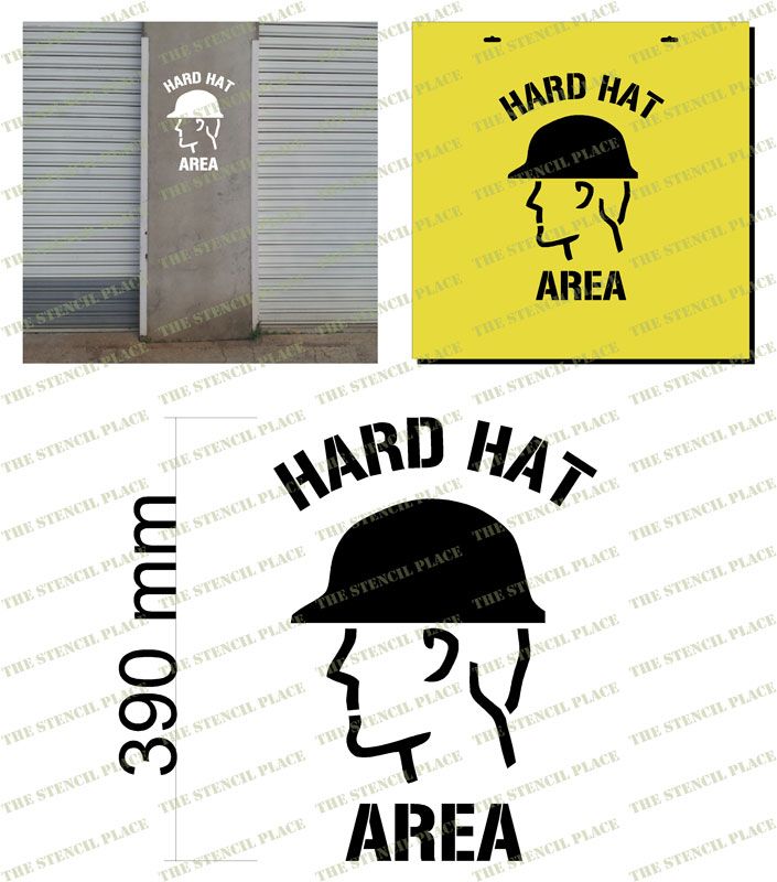 "HARD HAT AREA" Stencil - 1.5mm.