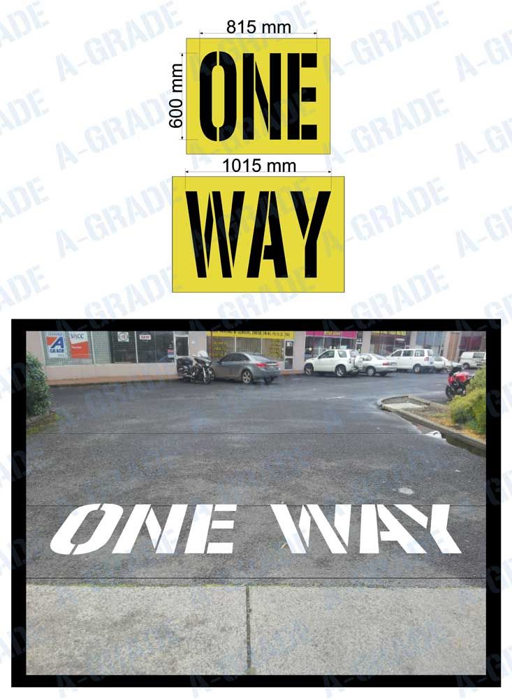 600mm 'ONE WAY' STENCIL - 1.5mm