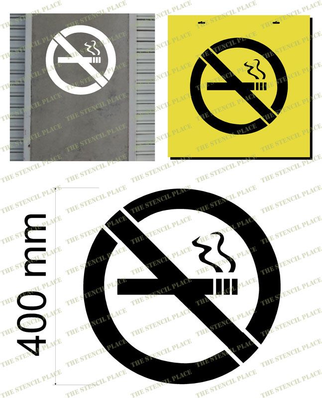 NO SMOKING STENCIL - CIGARETTE IN CROSSED CIRCLE - 1.5mm