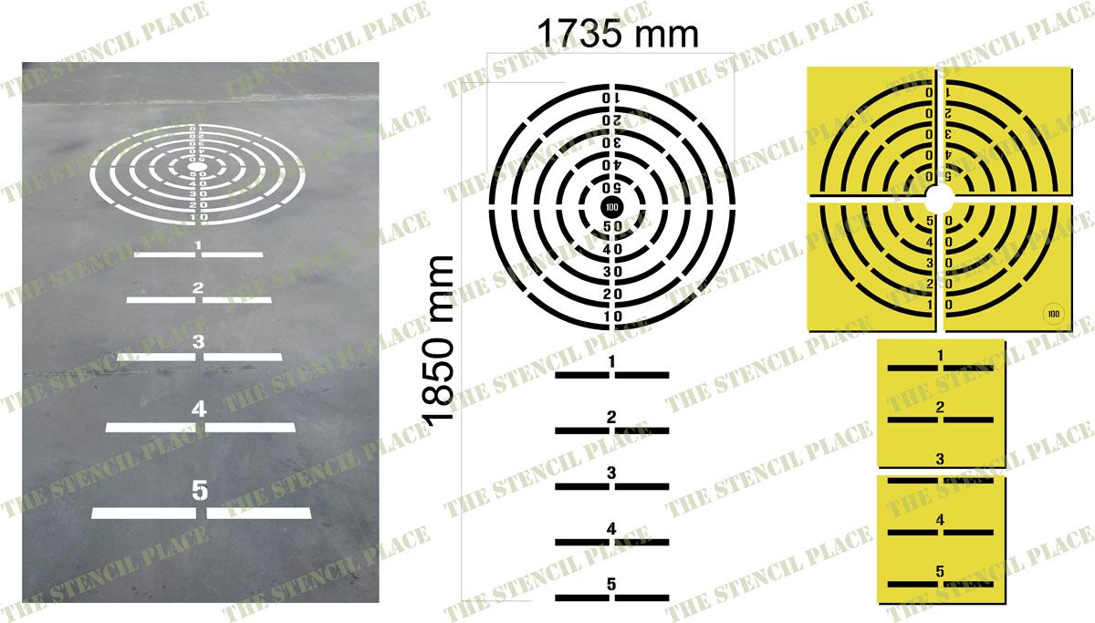 BULLSEYE TOSS STENCIL SET - 1.5mm