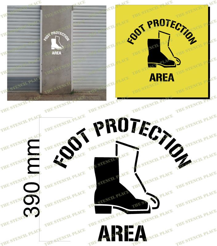 'FOOT PROTECTION AREA' STENCIL - 1.5mm