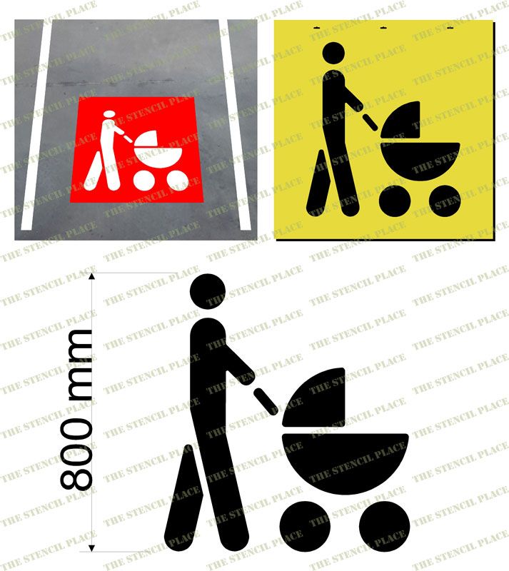 PARENTS WITH PRAMS PARKING STENCIL - 1.5mm