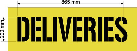 200mm 'DELIVERIES' STENCIL - 1.5mm