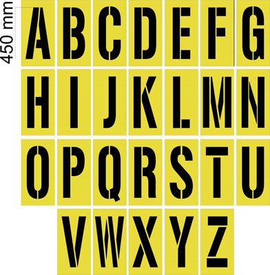 450mm A to Z - ALPHABET STENCIL SET - 1.5mm