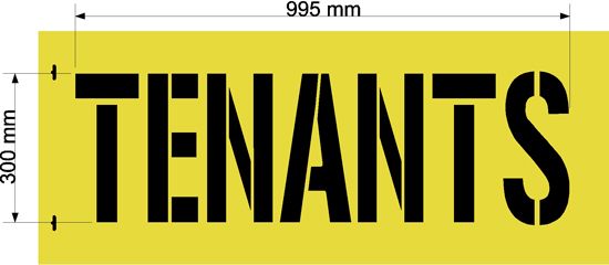 300mm 'TENANTS' STENCIL - 1.5mm