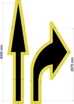 4000mm MODULAR ROAD MARKING ARROW STENCILS - 3mm