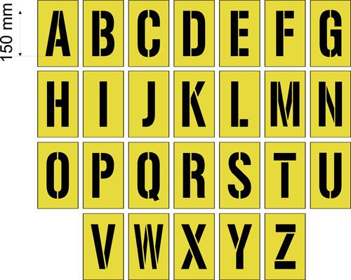 150mm A to Z - ALPHABET STENCIL SET - 1.5mm