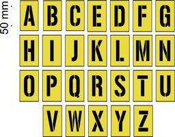 50mm A to Z - ALPHABET STENCIL SET - 1.5mm