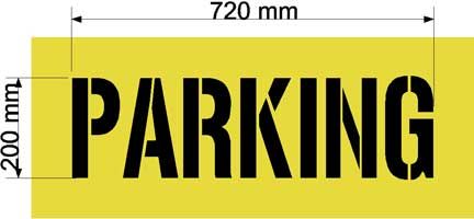 200mm 'PARKING' STENCIL - 1.5mm